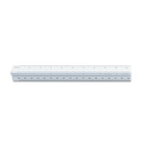 Chartpak Engineering Triangular Scale - 12" Length 1" Width - 10 Graduations - Imperial, Metric Measuring System - Plastic - 1 Each - White
