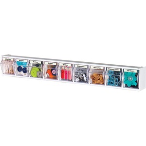 Deflect-o Interlocking Horizontal Tilt Bin - 3.31" x 3.62" x 2.5" - 9 Compartment(s) - White