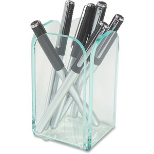 Deflect-o Glasstique Pencil Cup - Acrylic - Green, Clear