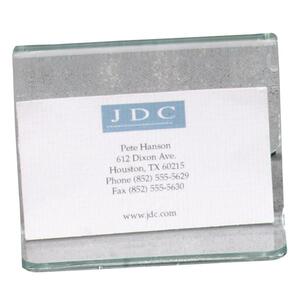 Deflect-o Glasstique Business Card Holder - Plastic - Green