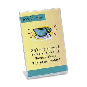Deflect-o Slanted Sign Holder - 3.5" x 5" - Plastic - Clear