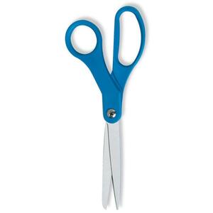 Fiskars Deskworks Scissors - 3.5" Cutting Length - Pointed - Straight-left/right - Stainless Steel, Plastic - Blue