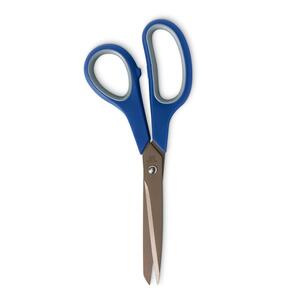 Fiskars Titanium Scissors - 3.5" Cutting Length - 8" Overall Length - Pointed - Left/Right - Blue/Gray, Silver
