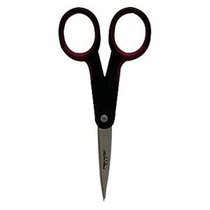 Fiskars Softgrip No. 5 Scissors - 1.75" Cutting Length - 5" Overall Length - Micro - Left/Right - Stainless Steel - Black, Burgundy