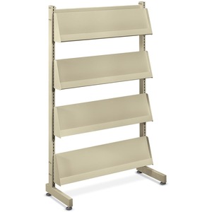 HON 4 Shelves Standing Literature Rack - 60" x 37" x 15" - Putty