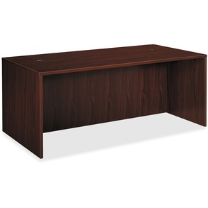 Basyx BL Series Rectangular Top Desk Shell - 72" Width x 36" Depth x 29" Height - Straight Edge - Wood - Mahogany Top, Mahogany Frame
