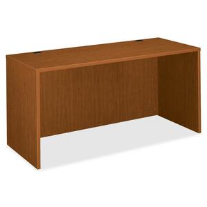 Basyx BL Series Credenza Shell - 60" Width x 24" Depth x 29" Height - Straight Edge - Wood - Bourbon Cherry Top, Bourbon Cherry Frame