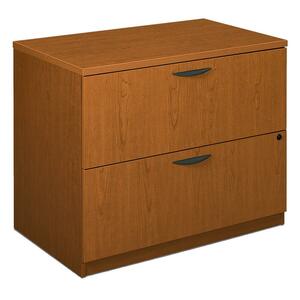 Basyx BL Series Lateral File with Two Drawers - 36" Width x 22" Depth x 29" Height - 2 Drawer - Straight Edge - Wood - Bourbon Cherry