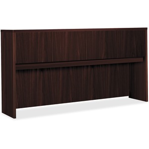 Basyx BL Series Hutch with Doors - 72" Width x 14.62" Depth x 37" Height - 4 Door - Straight Edge - Wood - Mahogany