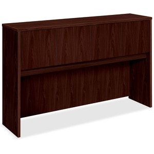 Basyx BL Series Hutch with Doors - 60" Width x 14.62" Depth x 37" Height - 4 Door - Straight Edge - Wood - Mahogany