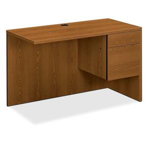 HON 10500 Series Right Return - 48" Width x 24" Depth x 29.5" Height - 2 Drawer - Single Pedestal on Right Side - Square Edge - Wood - Medium Oak Top
