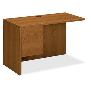 HON 10500 Series Left Return - 48" Width x 24" Depth x 29.5" Height - 2 Drawer - Single Pedestal on Left Side - Square Edge - Wood - Medium Oak Top