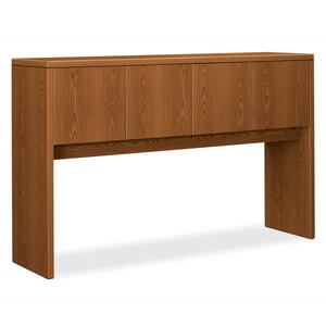 HON 10500 Series Stack-On Storage Hutch - 60" Width x 14.62" Depth x 37" Height - Square Edge - Wood - Medium Oak