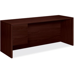 HON 10500 Series Left Pedestal Credenza - 72" Width x 24" Depth x 29.5" Height - 2 Drawer - Single Pedestal on Left Side - Square Edge - Wood - Mahogany Top, Mahogany Frame