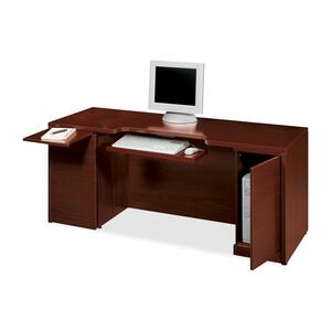 HON 10500 Series Computer Credenza - 72" Width x 24" Depth x 29.5" Height - 3 Drawer - Double - Square Edge - Wood - Mahogany Top, Mahogany Frame