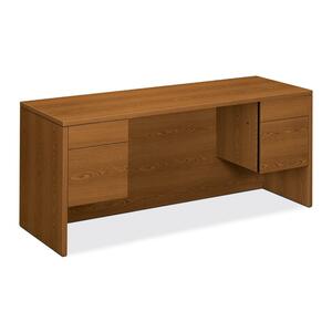 HON 10500 Series Kneespace Credenza - Rectangle - 24" x 60" x 29.5" - Wood, Particleboard - Medium Oak