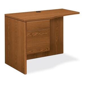 HON 10500 Series Curved Left Return - 42" Width x 24" Depth x 29.5" Height - 2 Drawer - Single Pedestal on Left Side - Square Edge - Wood - Medium Oak Top