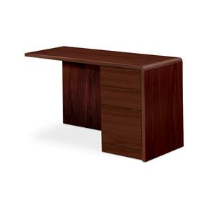 HON 10600 Series File/File Right Pedestal Return - 48" Width x 24" Depth x 29.5" Height - Single Pedestal on Right Side - Radius Edge - Particleboard - Mahogany Top, Mahogany Frame