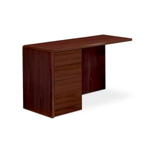 HON 10600 Series File/File Left Pedestal Return - 48" Width x 24" Depth x 29.5" Height - Single Pedestal on Left Side - Radius Edge - Particleboard - Mahogany Top, Mahogany Frame