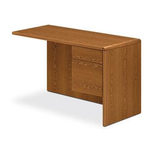 HON 10600 Series Box/File Right Pedestal Return - 48" Width x 24" Depth x 29.5" Height - 2 Drawer - Single Pedestal on Right Side - Radius Edge - Particleboard - Medium Oak Top, Medium Oak Frame