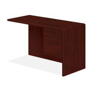 HON 10600 Series Box/File Right Pedestal Return - 48" Width x 24" Depth x 29.5" Height - 2 Drawer - Single Pedestal on Right Side - Radius Edge - Particleboard - Mahogany Top, Mahogany Frame