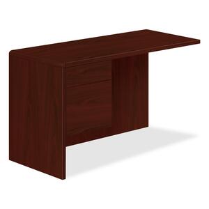 HON 10600 Series Box/File Left Pedestal Return - 48" Width x 24" Depth x 29.5" Height - Single Pedestal on Left Side - Radius Edge - Particleboard - Mahogany Top, Mahogany Frame