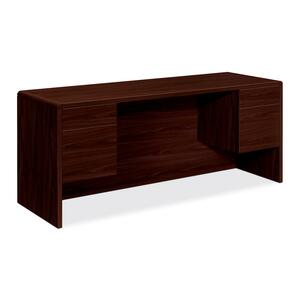 HON 10600 Series Oak Credenzas with Knee Space - Rectangle - 4 Drawer - 24" x 72" x 29.5" - Hardwood - Mahogany