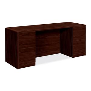 HON 10600 Series Oak Credenzas with Knee Space - Rectangle - 4 Drawer - 24" x 72" x 29.5" - Hardwood - Mahogany
