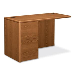 HON 10700 Series File/File Left Return - 48" Width x 24" Depth x 29.5" Height - Waterfall Edge - Wood - Medium Oak