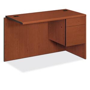 HON 10700 Series "L" Workstation Right Return - 48" Width x 24" Depth x 29.5" Height - 2 Drawer - Single Pedestal on Right Side - Waterfall Edge - Wood - Henna Cherry