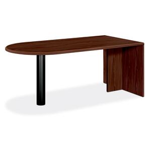HON 10700 Series "U" Grouping Peninsula Table with End Panel - 72" Width x 36" Depth x 29.5" Height - Waterfall Edge - Wood - Mahogany Top