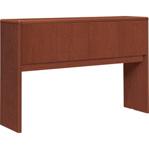HON 10700 Series Stack-on 4-Door Storage Unit for 60" Credenza - 57" Width x 14.62" Depth x 37" Height - 4 Door - Waterfall Edge - Wood - Henna Cherry Top