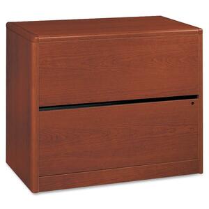 HON 10700 Series Two Drawer Lateral File - 36" Width x 20" Depth x 29.62" Height - 2 Drawer - Waterfall Edge - Wood - Henna Cherry
