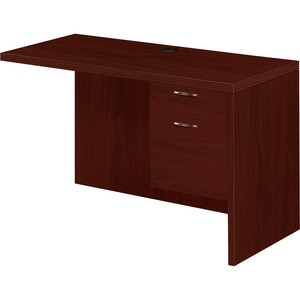 HON Valido 11500 Series Right Pedestal Return - 48" Width x 24" Depth x 29.5" Height - Single Pedestal on Right Side - Ribbon Edge - Particleboard - Mahogany Frame, Mahogany Top