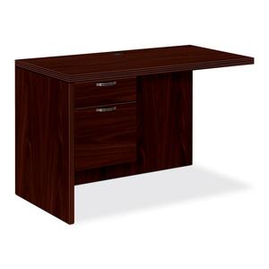 HON Valido 11500 Series Left Pedestal Return - 48" Width x 24" Depth x 29.5" Height - Single Pedestal on Left Side - Ribbon Edge - Particleboard - Mahogany Frame, Mahogany Top