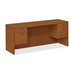 HON Valido 11500 Series Pedestal Knee Credenza - 72" Width x 24" Depth x 29.5" Height - Double - Ribbon Edge - Particleboard - Bourbon Cherry Top, Bourbon Cherry Frame