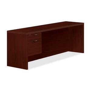 HON Valido 11500 Series Left Pedestal Credenza - 72" Width x 24" Depth x 29.5" Height - Single Pedestal on Left Side - Ribbon Edge - Particleboard - Mahogany Top, Mahogany Frame