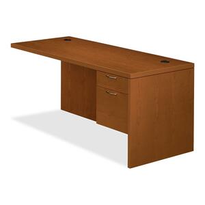HON Valido 11500 Series Rectangle Top Right Pedestal Desk - 66" Width x 30" Depth x 29.5" Height - Single Pedestal on Right Side - Ribbon Edge - Particleboard - Bourbon Cherry Top, Bourbon Cherry Frame
