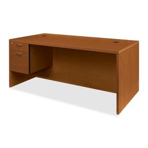 HON Valido 11500 Series Rectangle Top Left Pedestal Desk - 72" Width x 36" Depth x 29.5" Height - Single Pedestal on Left Side - Ribbon Edge - Particleboard - Bourbon Cherry Top, Bourbon Cherry Frame