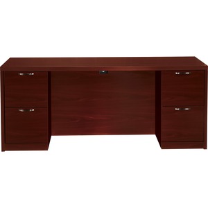 HON Valido 11500 Series Credenza with Kneespace - 72" Width x 24" Depth x 29.5" Height - Ribbon Edge - Particleboard - Mahogany Top