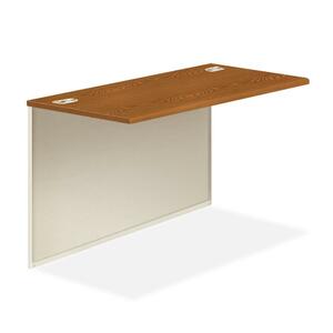 HON 38000 Series Bridge - 48" Width x 24" Depth x 29.5" Height - Radius Edge - Steel - Medium Oak Top, Putty Frame