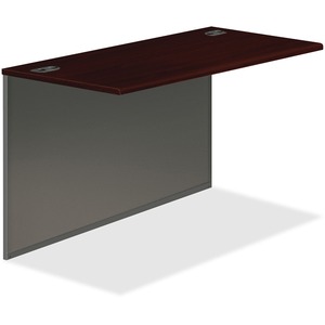 HON 38000 Series Bridge - 48" Width x 24" Depth x 29.5" Height - Radius Edge - Steel - Mahogany Top, Charcoal Frame