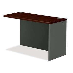 HON 38000 Series Right Return - 60" Width x 24" Depth x 29.5" Height - Radius Edge - Steel - Mahogany Top, Charcoal Frame