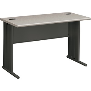 HON StationMaster 66000 Series Desk - 48" Width x 24" Depth x 29.5" Height - Radius Edge - Gray Top, Charcoal Frame