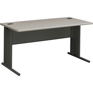 HON StationMaster 66000 Series Desk - 60" Width x 29.5" Depth x 29.5" Height - Radius Edge - Gray Top, Charcoal Frame