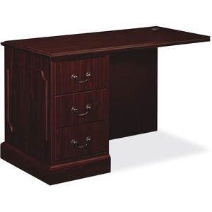HON 94000 Series Left Pedestal Return - 48" Width x 24" Depth x 29.5" Height - 2 Drawer - Single Pedestal on Left Side - Wood, Particleboard - Mahogany