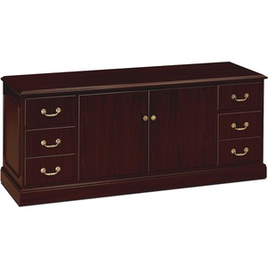 HON 94000 Series Credenza with Doors - Rectangle - 24" x 72" x 29.5" - Wood, Particleboard - Mahogany