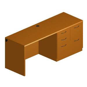HON Park Avenue Right Credenza with Black Loop Handle - 72" Width x 24" Depth x 29.5" Height - Cascade Edge - Wood - Bourbon Cherry