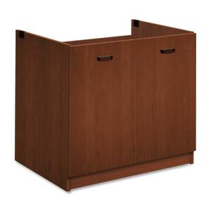 HON Park Avenue Storage Cabinet Pedestal with Black Flute Handle - 31.5" Width x 22.75" Depth x 28.37" Height - Wood - Henna Cherry
