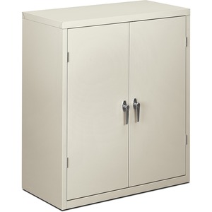 HON Steel Storage Cabinet - 36" x 18.25" x 41" - Steel - 2 x Shelf(ves) - Security Lock, Leveling Glide - Light Gray